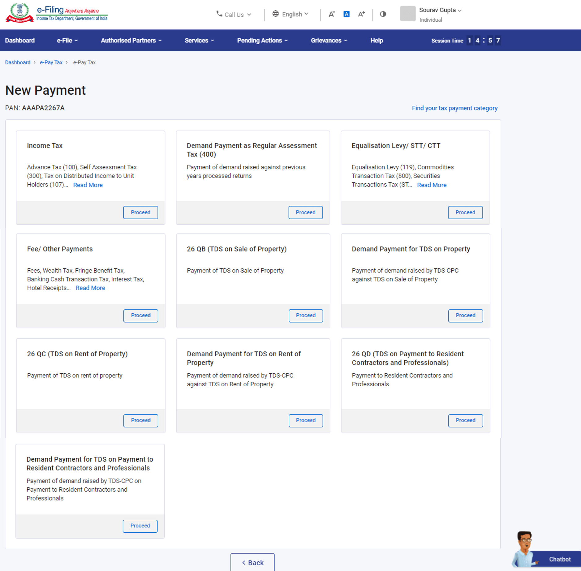 create-challan-form-crn-user-manual-income-tax-department